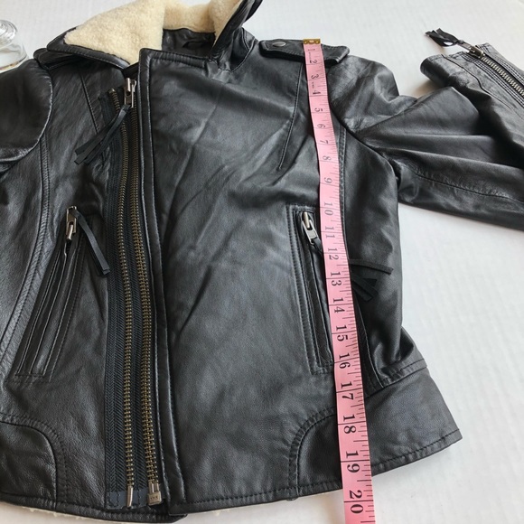 Joie Leather & Shearling Jacket (Ailey e) - Picture 11 of 14